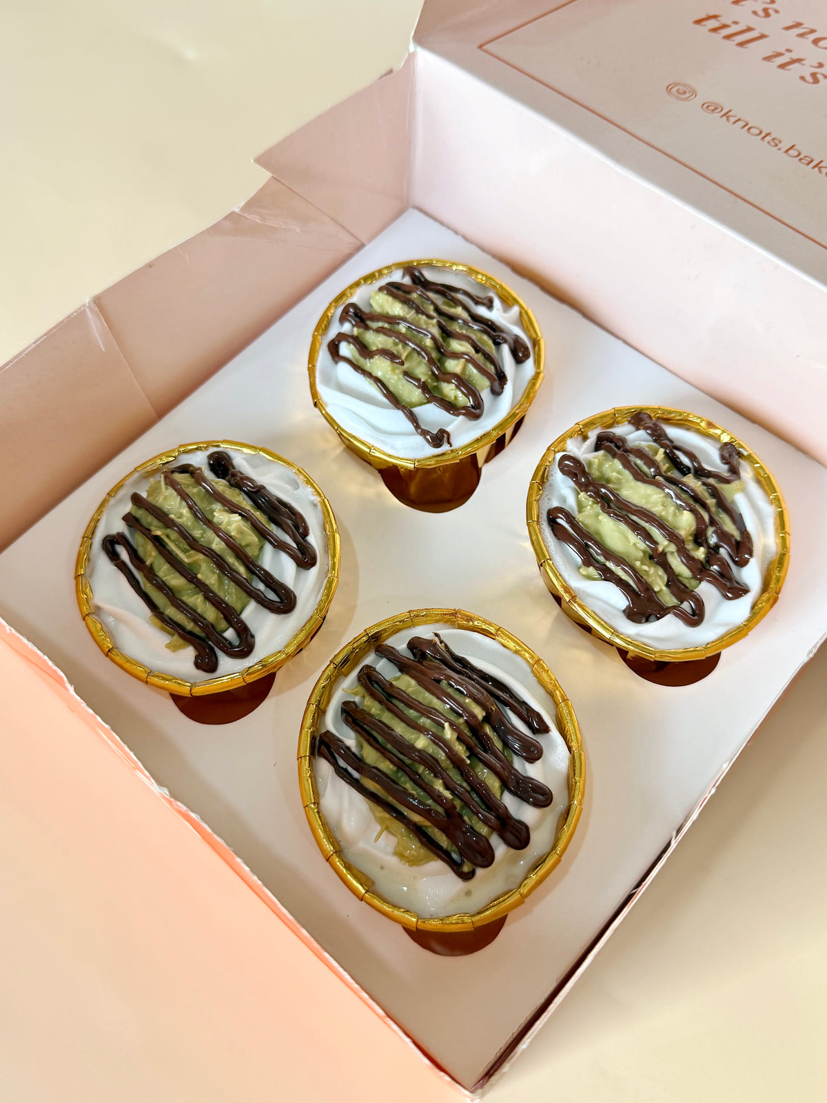 Pistachio-Kunafa Tres Leches Cupcakes